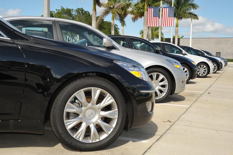 Cars waiting for a buyer in Weston, FL.